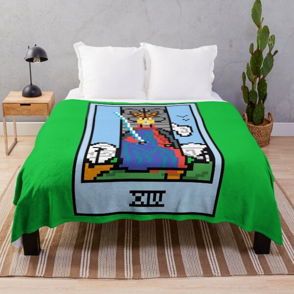 Item preview, Wait, is this pixel art tarot? Green - Minor Arcana 'King of Swords' (Design for T-shirt, stickers and other accessories) designed and sold by Pixel Waite.