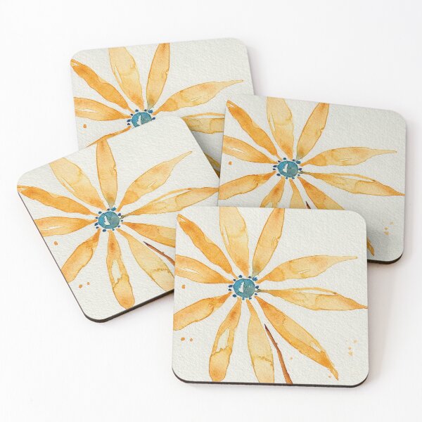 Item preview, Golden Yellow Flower with Blue Center designed and sold by DaisyGirlDesign.