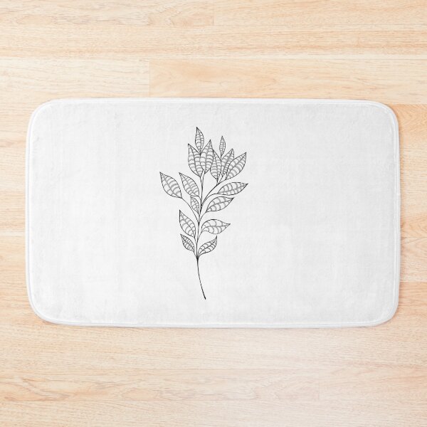 Item preview, beautiful detailed sketch of plant. The idea of ​​a twig tattoo with leaves. detailed sketch of a twig with leaves designed and sold by Sunshine2504.