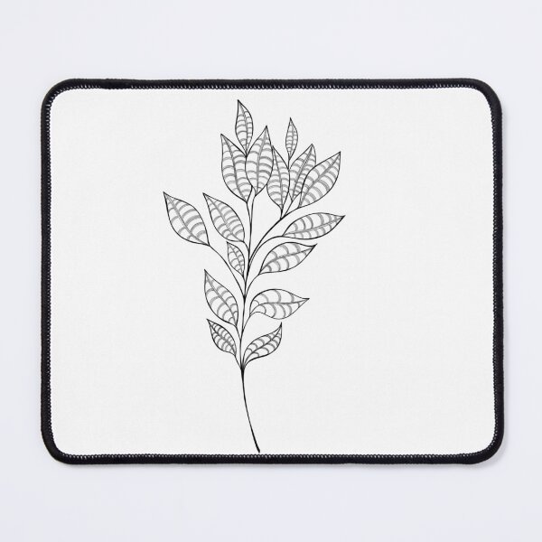 Item preview, beautiful detailed sketch of plant. The idea of ​​a twig tattoo with leaves. detailed sketch of a twig with leaves designed and sold by Sunshine2504.