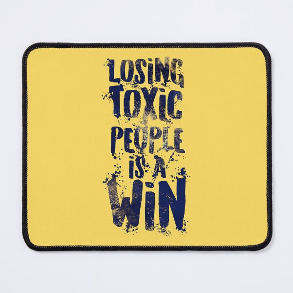 Item preview, Inspirational Winning Style Statement Wisdom Quote LOSING TOXIC PEOPLE IS A WIN Blue Gold Watercolor Ink-drops Modern Textured Typographic design designed and sold by zenturtlemerch.