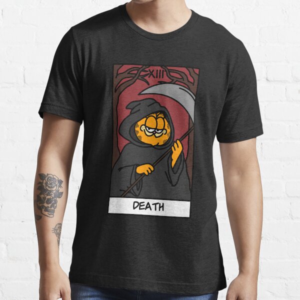 Vista previa del artículo con la obra «la carta del tarot de la muerte pero es garfield», diseñado y vendido por obianoftcianou.