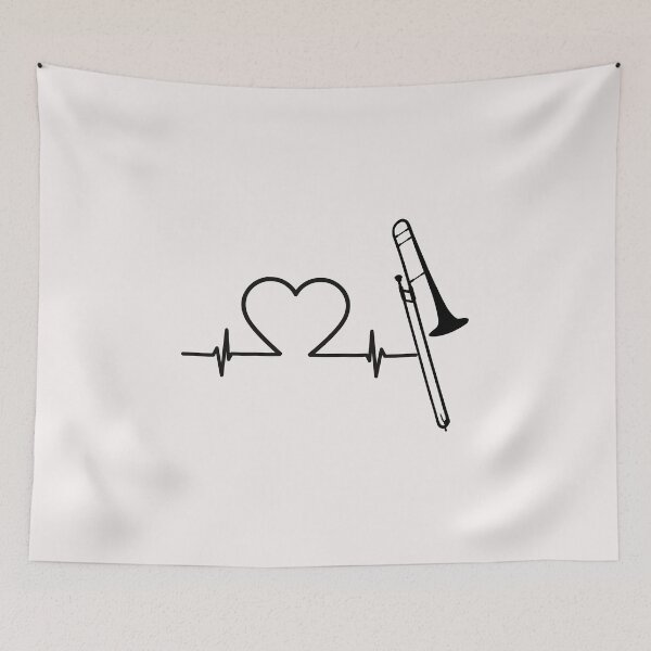Item preview, Trombone Heartbeat Trombone Player Art Designs designed and sold by Manilyn0907.
