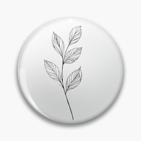 Item preview, beautiful detailed sketch of plant. The idea of ​​a twig tattoo with leaves. detailed sketch of a twig with leaves designed and sold by Sunshine2504.