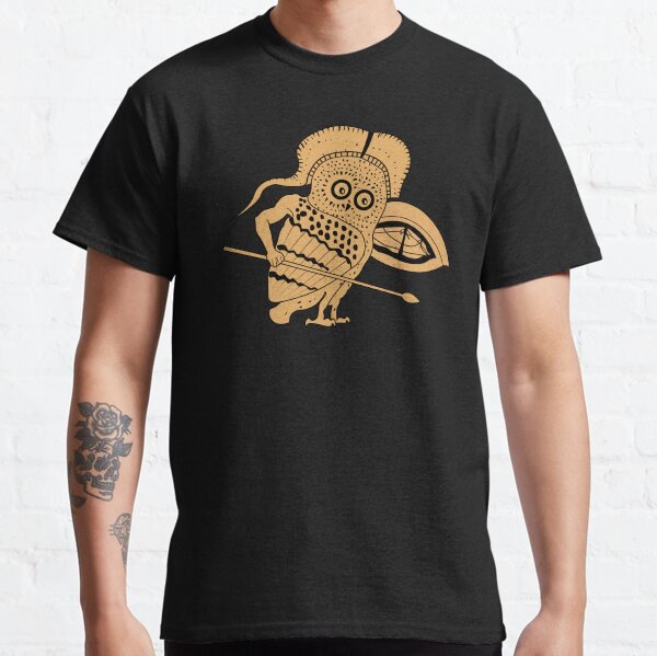 Little Owl as a Hoplite warrior Classic T-Shirt