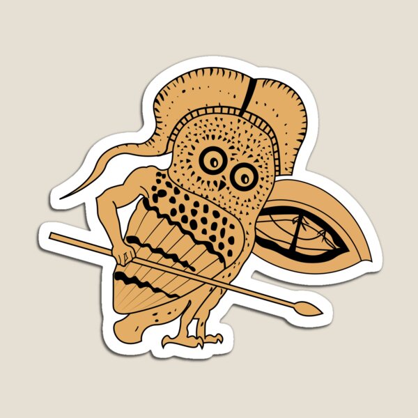 Item preview, Little Owl as a Hoplite warrior designed and sold by archaeologyart.