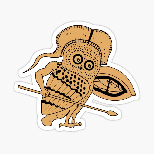 Item preview, Little Owl as a Hoplite warrior designed and sold by archaeologyart.