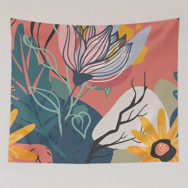 Item preview, Abstract Colourful Flowers 9 designed and sold by simplydesignart.