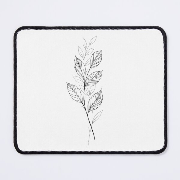Item preview, beautiful detailed sketch of plant. The idea of ​​a twig tattoo with leaves. detailed sketch of a twig with leaves designed and sold by Sunshine2504.