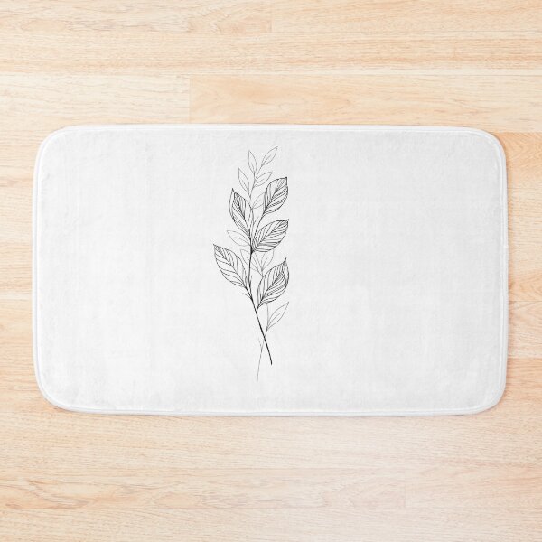 Item preview, beautiful detailed sketch of plant. The idea of ​​a twig tattoo with leaves. detailed sketch of a twig with leaves designed and sold by Sunshine2504.