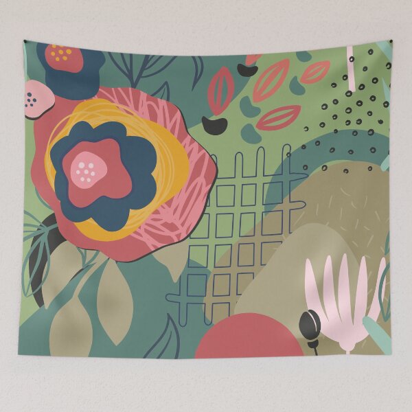 Item preview, Abstract Colourful Flowers 6 designed and sold by simplydesignart.