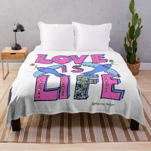 Item preview, Copy of Love is Life - blue birds designed and sold by Katharine Harper.
