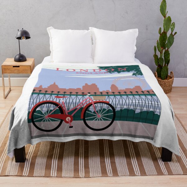 Item preview, Afiche de estilo vintage London Red Bicycle London Eye Thames designed and sold by LouisMarshall01.