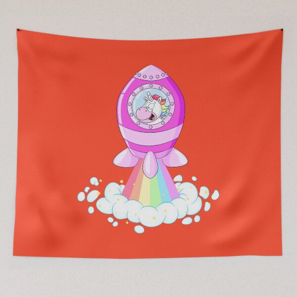 Item preview, Cute unicorn in rocket designed and sold by Christine Wulf.