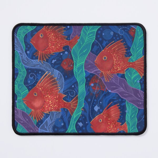 Item preview, Red Fish Seaweed Underwater Art Sea Ocean Animals designed and sold by Julia Khoroshikh.
