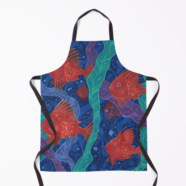 Item preview, Red Fish Seaweed Underwater Art Sea Ocean Animals designed and sold by Julia Khoroshikh.