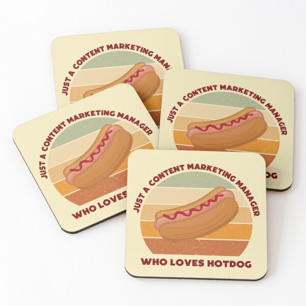 Item preview, Just a content marketing manager who loves hotdog, dark text, funny marketer food lover, content marketing manager hotdog designed and sold by SGS-.