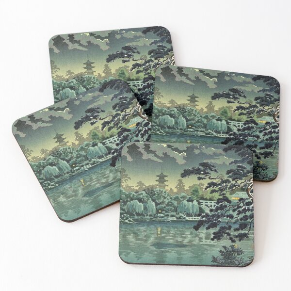 Item preview, Japanese evening lake designed and sold by JapanHeavenArt.