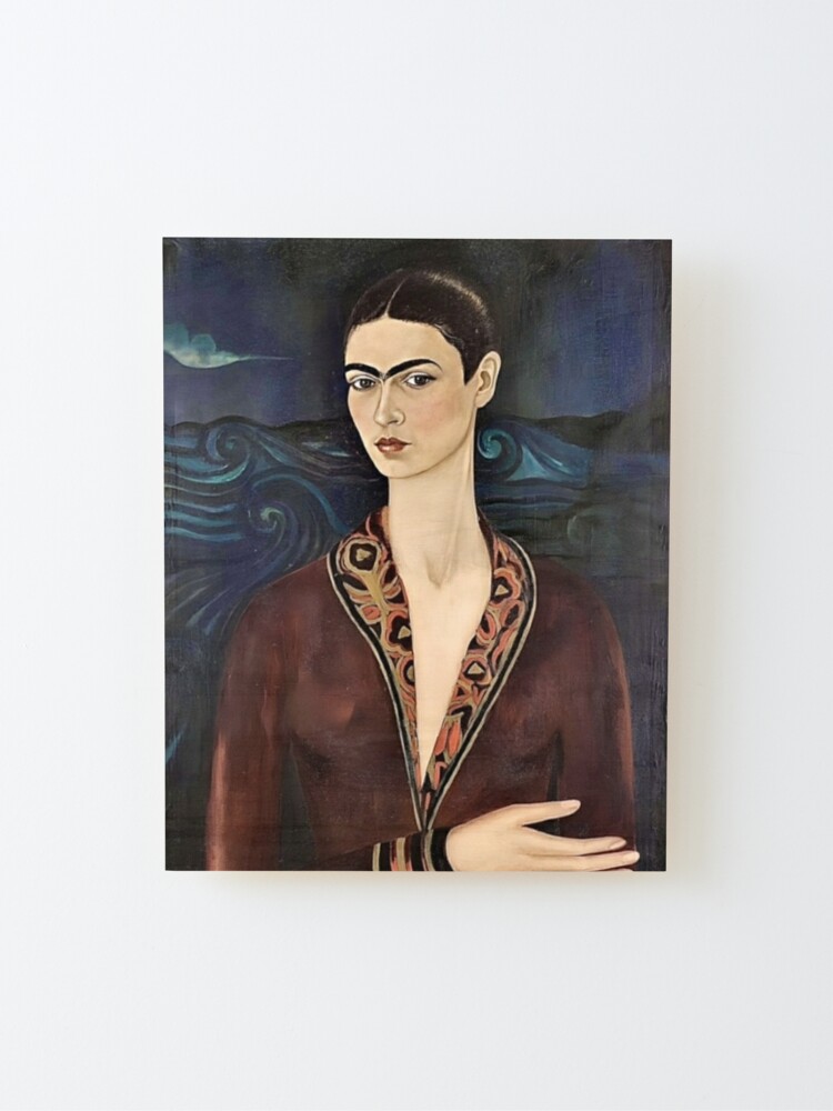 Self Portrait in a Velvet Dress by Frida Kahlo Mounted Print for Sale by  FridaBubble