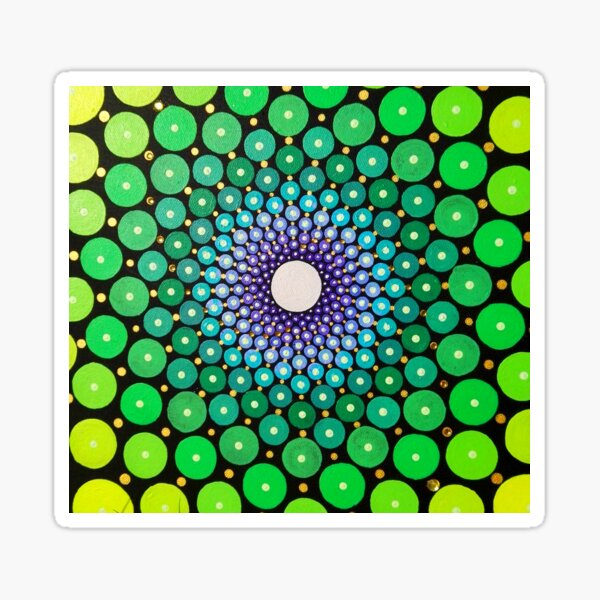 Green Galaxy Mandala Sticker