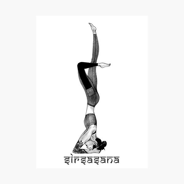 " Yoga poses with names Yoga drawing Headstand Sirsasana Yogini