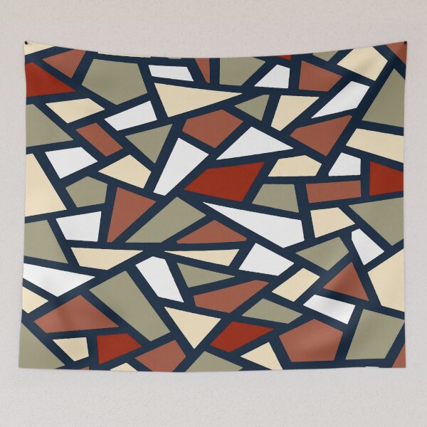 Item preview, Geodesic Abstract Pattern 8 Rust Brown Greige White designed and sold by taiche.