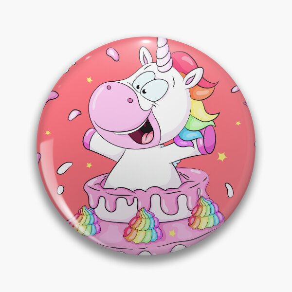 Item preview, Cute unicorn jumping out of cake designed and sold by Christine Wulf.