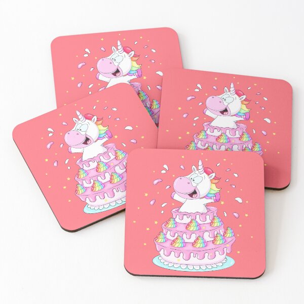 Item preview, Cute unicorn jumping out of cake designed and sold by Christine Wulf.