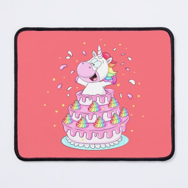 Item preview, Cute unicorn jumping out of cake designed and sold by Christine Wulf.
