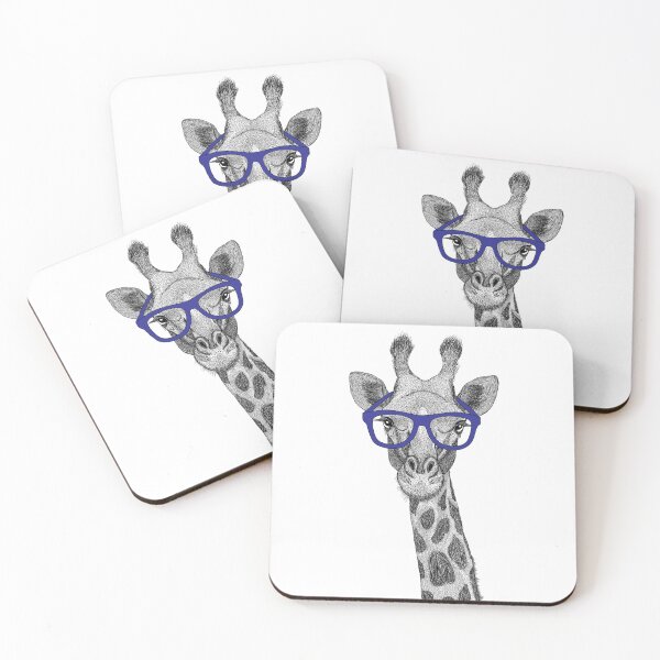 Item preview, Funny Giraffe with Blue Glasses designed and sold by dass-art.