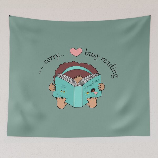Item preview, Sorry Busy Reading, Book lover, Girl, Teal designed and sold by nutmegfairy.