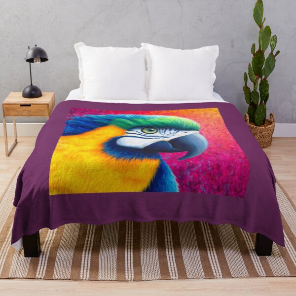 Item preview, Colourful parrot acrylic painting designed and sold by LukjanovArt.