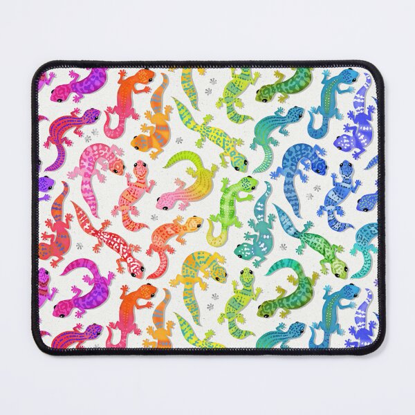 Item preview, Bright rainbow geckos on white designed and sold by adenaJ.