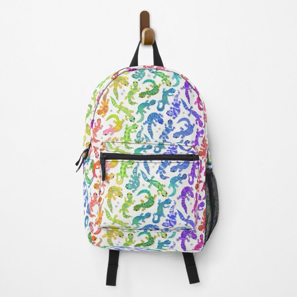 Item preview, Bright rainbow geckos on white designed and sold by adenaJ.