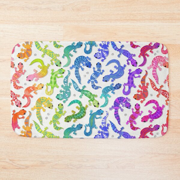 Item preview, Bright rainbow geckos on white designed and sold by adenaJ.