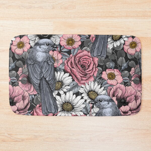 Item preview, Gray jays and flowers designed and sold by Katerina Mitkova Kirilova.
