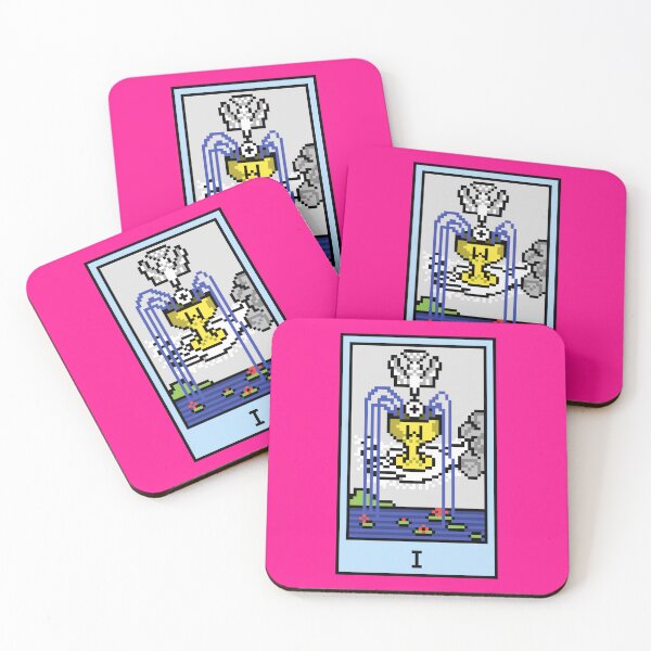 Item preview, Wait, is this pixel art tarot? Pink - Minor Arcana 'Ace of Cups' (Design for T-shirt, stickers and other accessories) designed and sold by Pixel Waite.