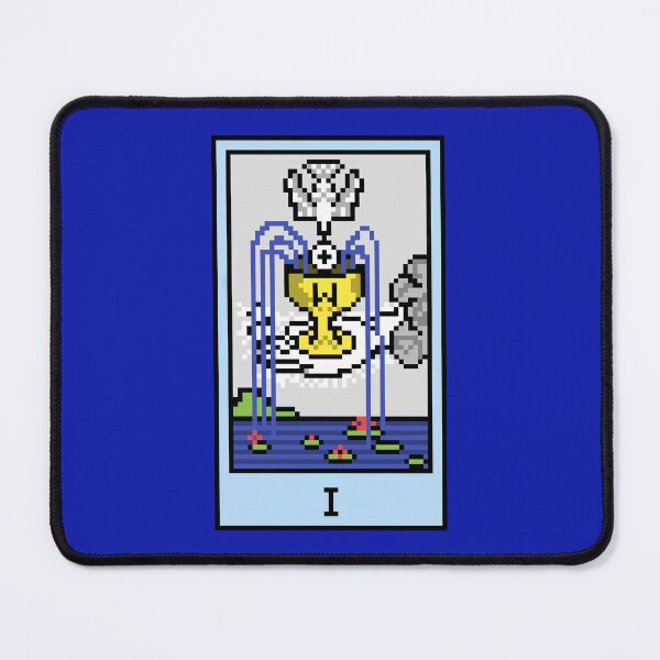 Item preview, Wait, is this pixel art tarot? Blue - Minor Arcana 'Ace of Cups' (Design for T-shirt, stickers and other accessories) designed and sold by Pixel Waite.