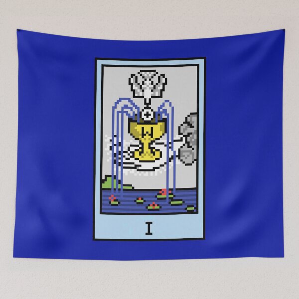 Item preview, Wait, is this pixel art tarot? Blue - Minor Arcana 'Ace of Cups' (Design for T-shirt, stickers and other accessories) designed and sold by Pixel Waite.