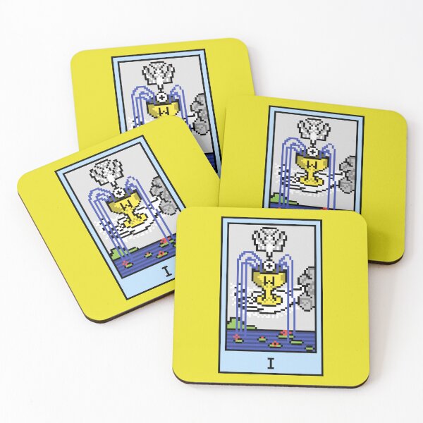 Item preview, Wait, is this pixel art tarot? Yellow - Minor Arcana 'Ace of Cups' (Design for T-shirt, stickers and other accessories) designed and sold by Pixel Waite.