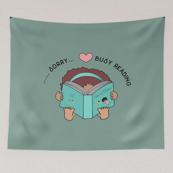 Item preview, Sorry ... Busy Reading, Cute Girl,  Book Lover, Teal Version 2 designed and sold by nutmegfairy.