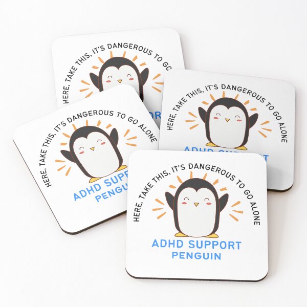 Item preview, ADHD - ADHD Support Penguin - Here, Take this, It's dangerous to go Alone designed and sold by TheBerriesADHD.