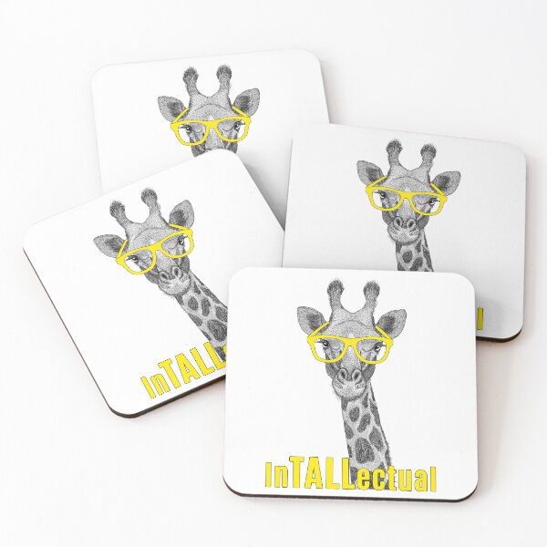 Item preview, Funny InTALLectual Giraffe with Yellow Glasses designed and sold by dass-art.