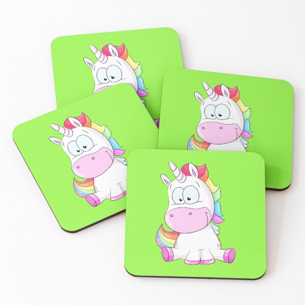 Item preview, Cute sitting unicorn with rainbow hair designed and sold by Christine Wulf.
