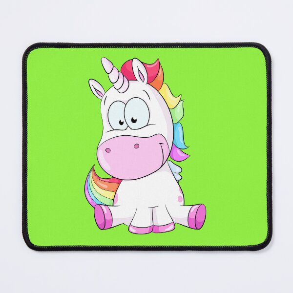 Item preview, Cute sitting unicorn with rainbow hair designed and sold by Christine Wulf.