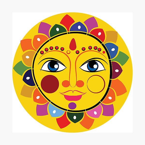 Item preview, The Sun in Indian folk art style. designed and sold by Kanchan1987.