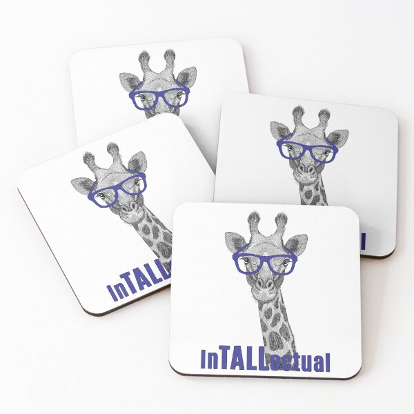 Item preview, Funny InTALLectual Giraffe with Blue Glasses designed and sold by dass-art.