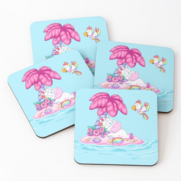Item preview, Cute unicorn on an island with palm tree designed and sold by Christine Wulf.