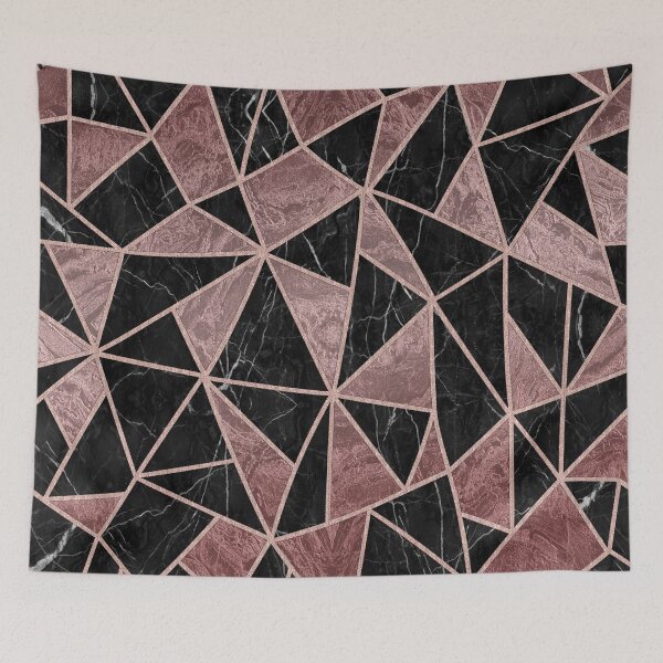Item preview, black and rose Gold marble stain glass designed and sold by MrJean.