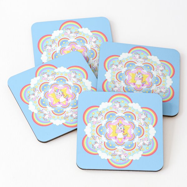 Item preview, Cute rainbow unicorn mandala designed and sold by Christine Wulf.